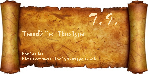 Tamás Ibolya névjegykártya